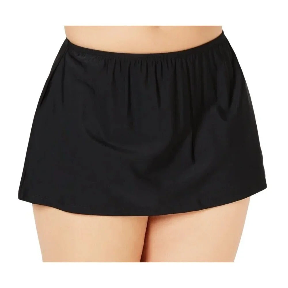 Island Escape 20W Bikini Bottom Swim Skirt Plus-size Skirtini Mini Swimwear Blac